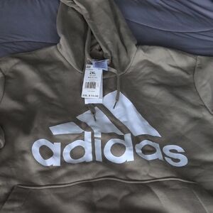 NWT Adidas army green Men's XXL Hoodie with White Logo